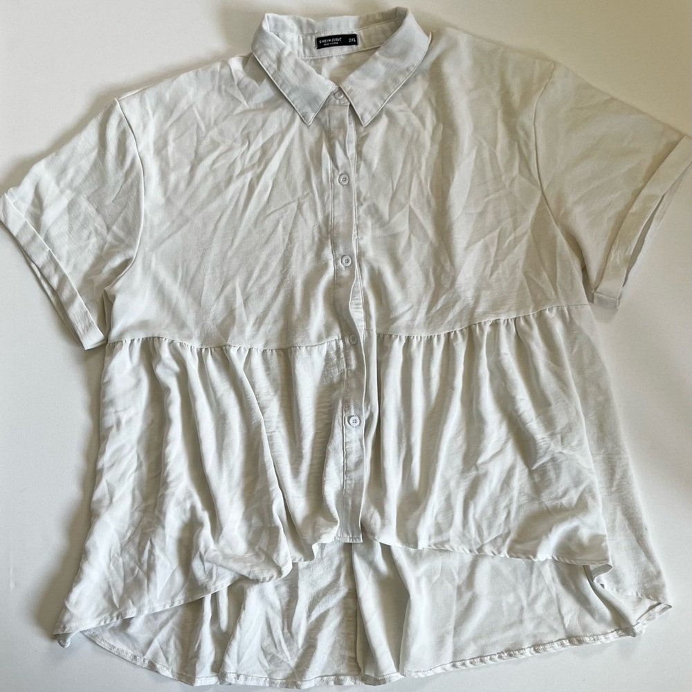 SHEIN White Button Down Shirt